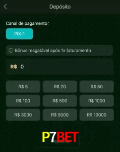 deposits P7BET
